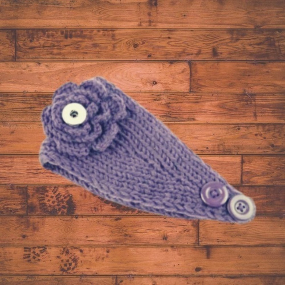 Purple Snap Button Headband